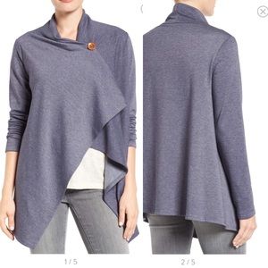 Bobeau one button cardigan